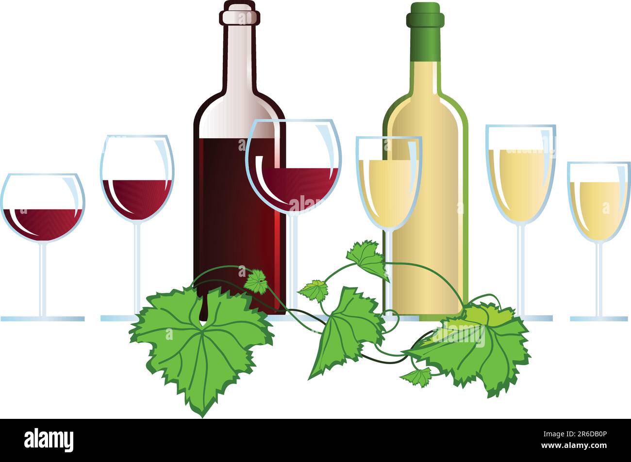 Schnappschüsse aus Wein und Trauben Stock Vektor