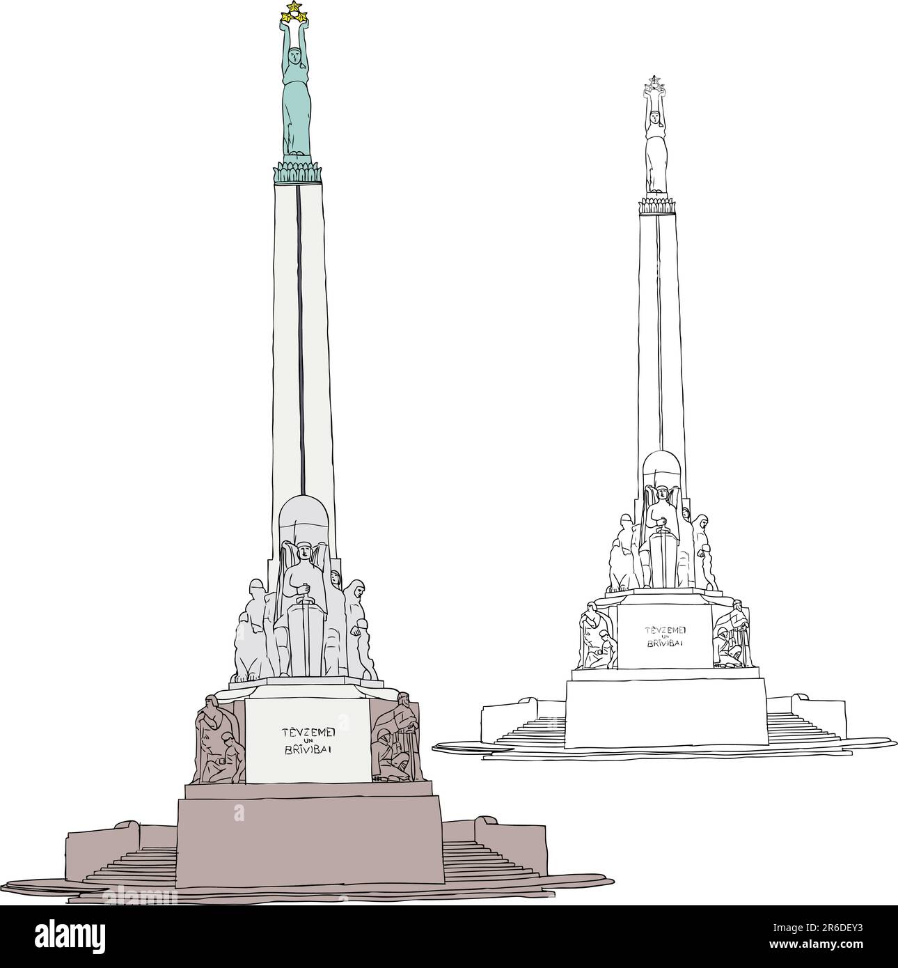 Vektor-Illustration Freiheitsdenkmal in Riga Stock Vektor