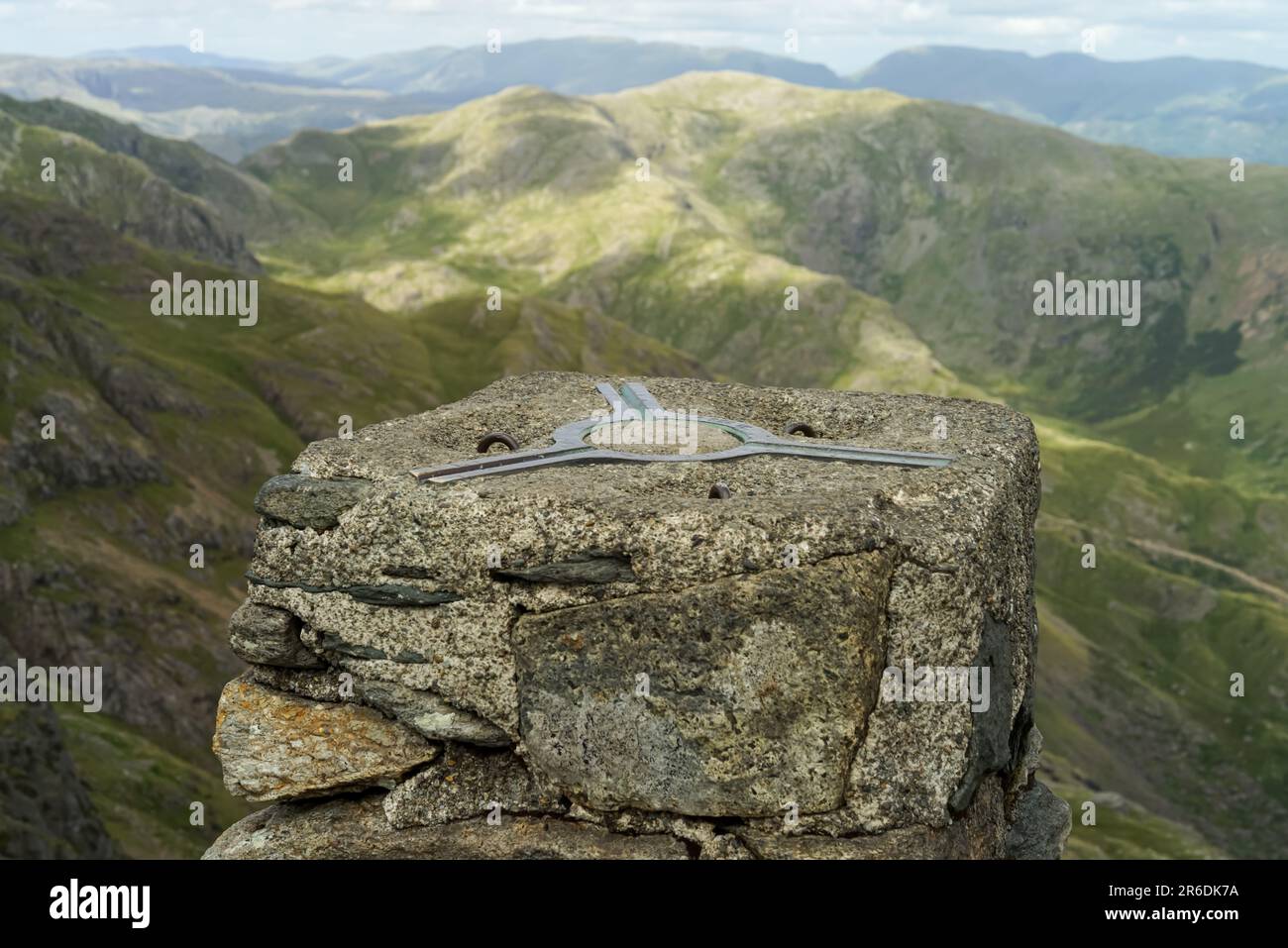 Gipfeltreffen des alten coniston im Seengebiet cumbria uk Stockfoto
