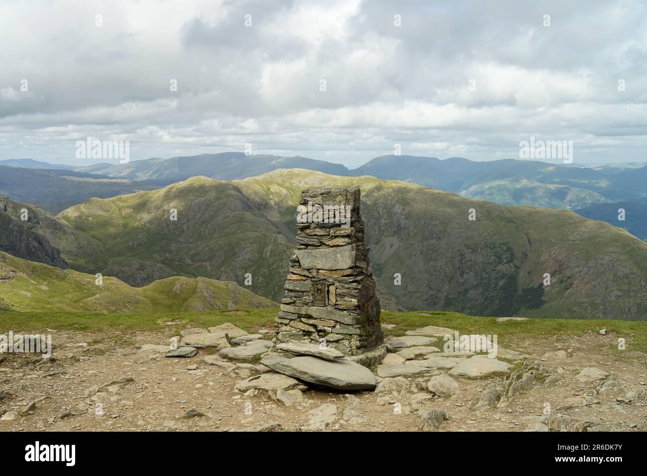 Gipfeltreffen des alten coniston im Seengebiet cumbria uk Stockfoto