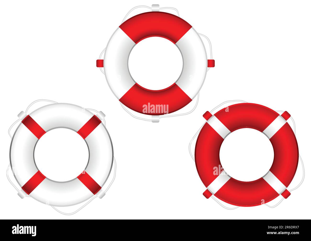 Verschiedene Bojen, isoliert auf weißem Hintergrund Stock Vektor