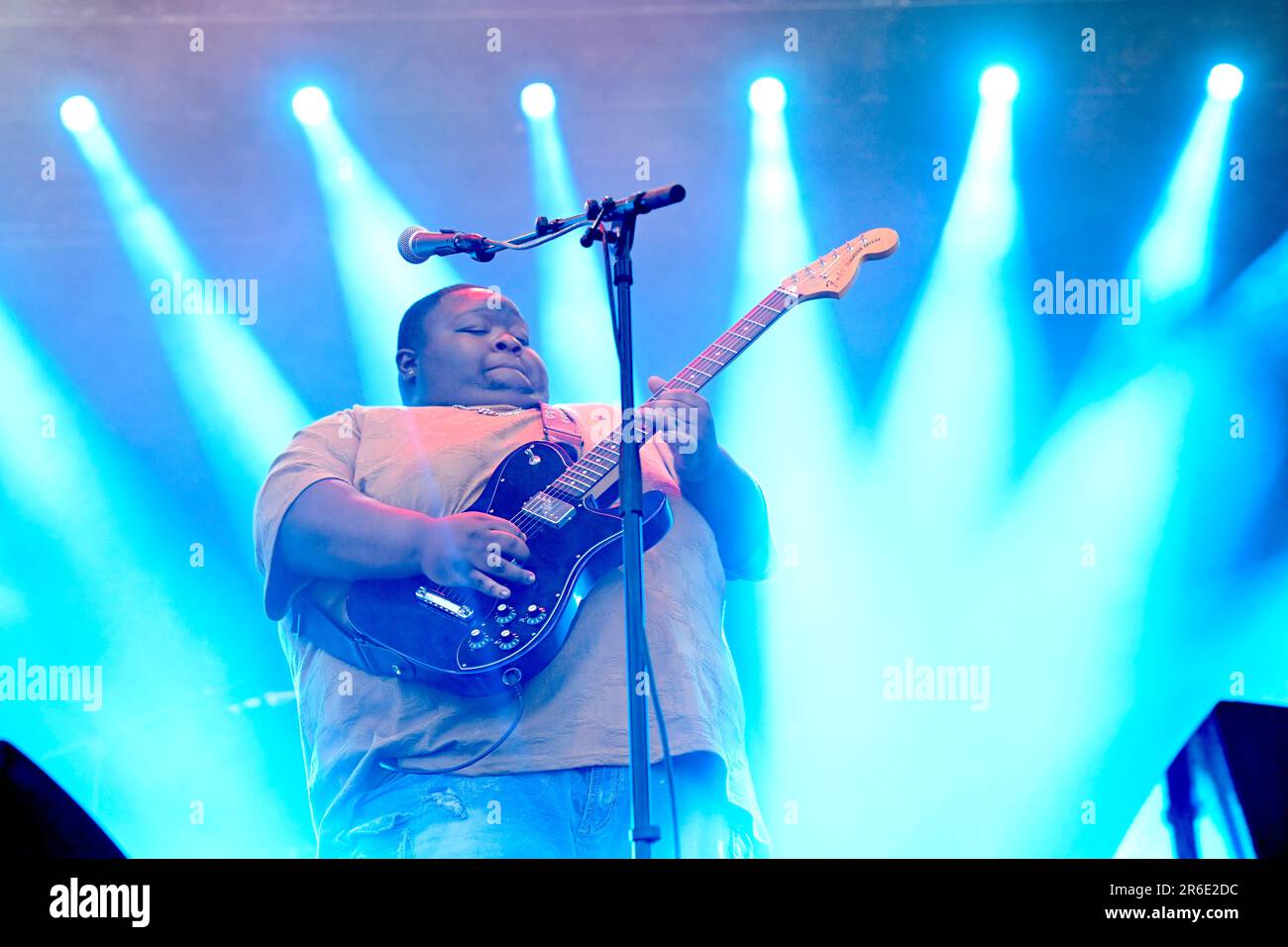 Schweden, 8. Juni 2023. Christone „Kingfish“ Ingram live auf der schwedischen Bühne beim Sweden Rock Festival am 8. Juni 2023. Foto: Fredrik Sandberg/TT/Code 10080 Kredit: TT News Agency/Alamy Live News Stockfoto
