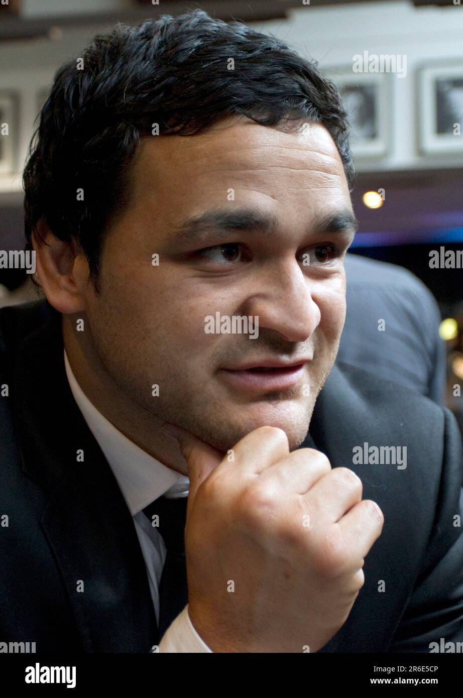 Piri Weepu of the All Blacks bei der Präsentation des Rugby World Cup Squads 2011, Ponsonby Rugby Club, Auckland, Neuseeland, Montag, 29. August 2011. Stockfoto