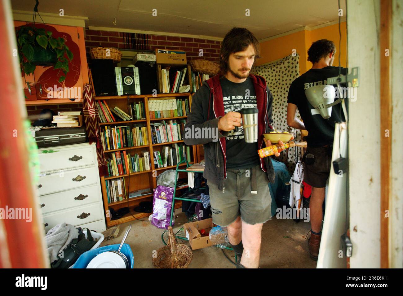 Frühstück auf der Farm von Circle Acres. Stockfoto