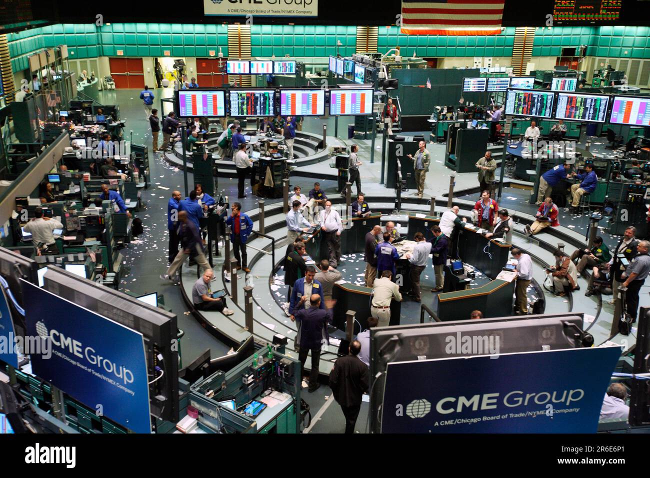 Blick über die Handelsebene der New York Mercantile Exchange (NYMEX) Stockfoto