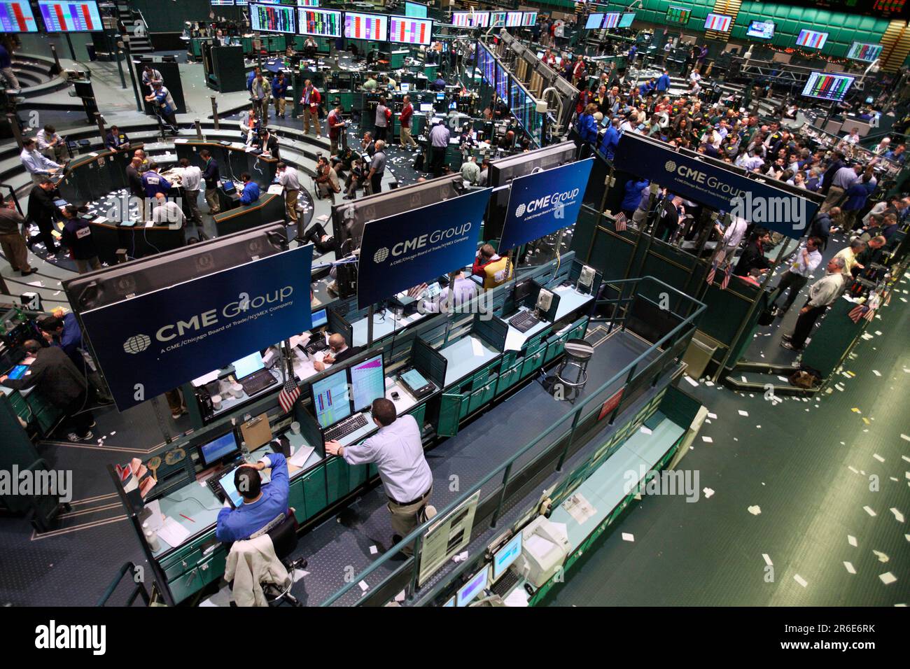 Blick über die Handelsebene der New York Mercantile Exchange (NYMEX) Stockfoto