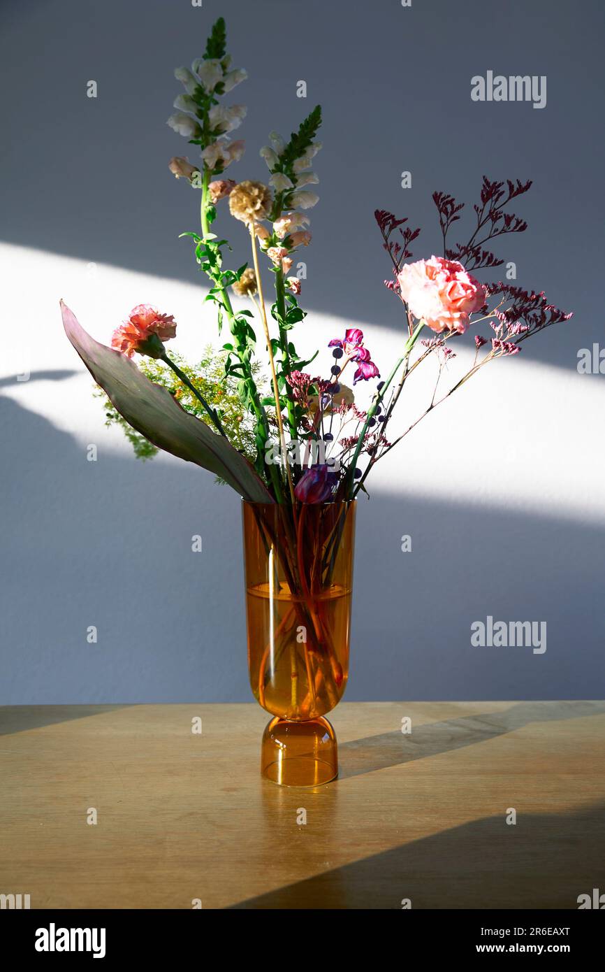 Blume und Lichtstrahl Stockfoto