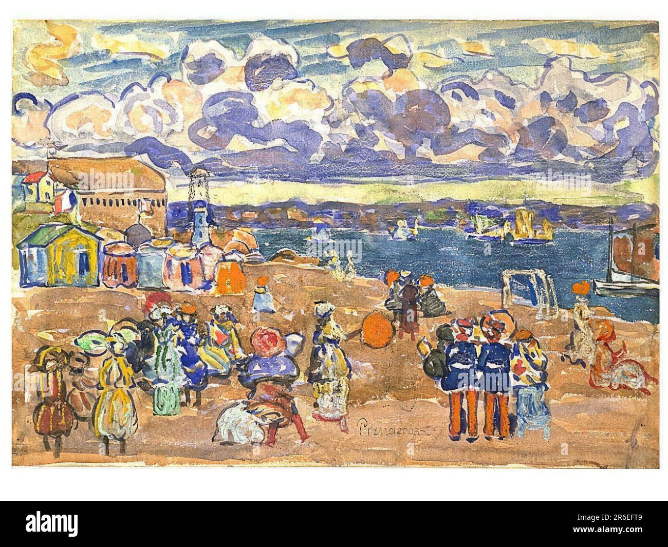Strand in Saint-Malo. Datum: (1907). Aquarell, Gouache, Öl und Buntstift auf Papier. MUSEUM: HIRSHHORN MUSEUM UND SKULPTURENGARTEN. Stockfoto