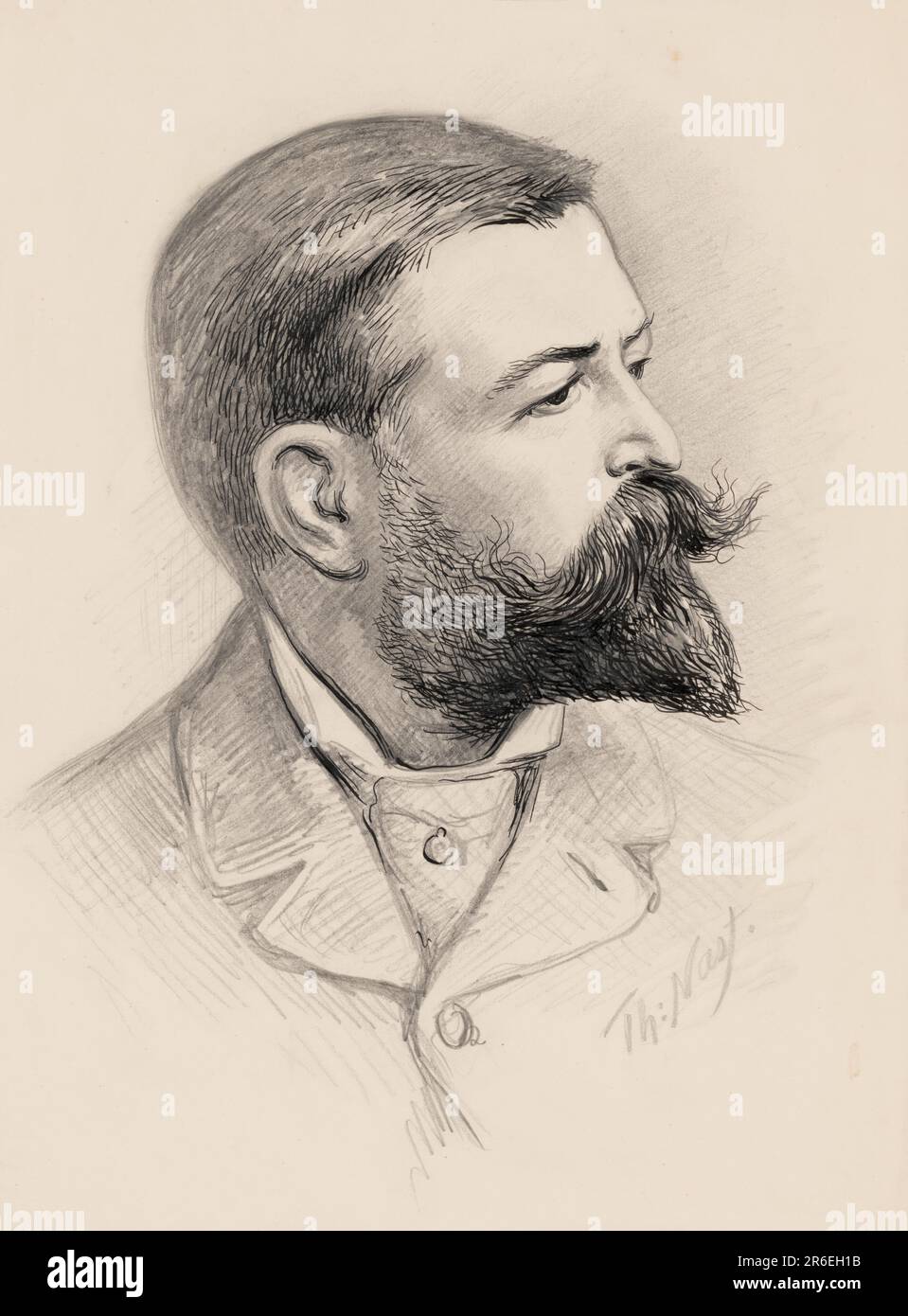 Thomas Nast Selbstporträt. Datum: c. 1882. Stift und indische Tinte auf Papier. MUSEUM: NATIONALE PORTRÄTGALERIE. Stockfoto