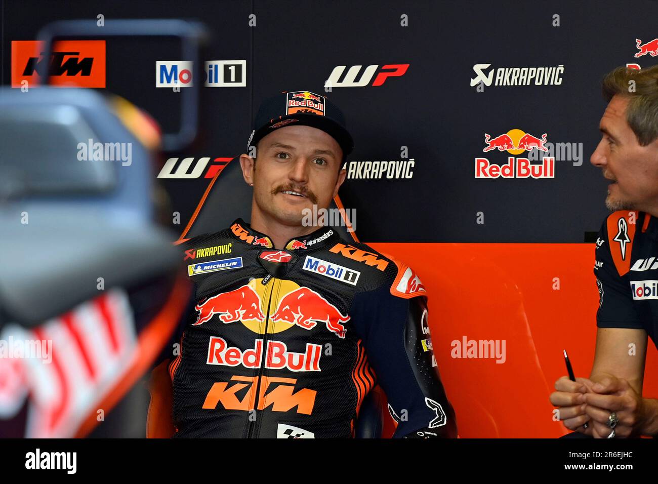 Mugello, Italien. 09. Juni 2023. Mugello International Circuit, Mugello, Italien Australischer Fahrer Jack Miller von Red Bull KTM Factory Racing während der Free Practice MotoGP Grand Prix von Italien - MotoGP World Championship Credit: Live Media Publishing Group/Alamy Live News Stockfoto