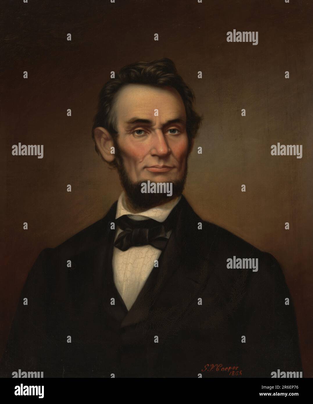 Abraham Lincoln. Datum: 1865. Öl auf Segeltuch. MUSEUM: NATIONALE PORTRÄTGALERIE. Stockfoto