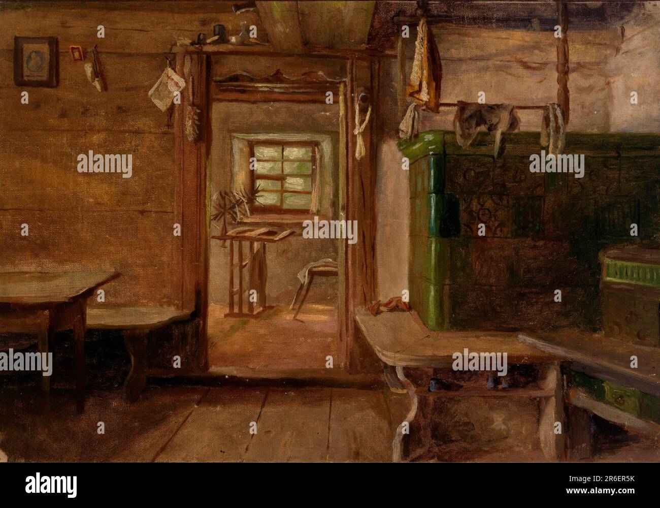 Innenausstattung eines Hauses. Datum: N.V. Öl auf Leinwand. Museum: Smithsonian American Art Museum. Stockfoto