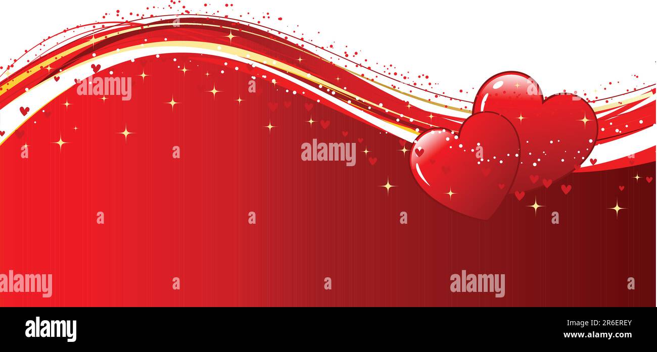 Dekorative Valentines Hintergrund mit zwei Herzen Stock Vektor