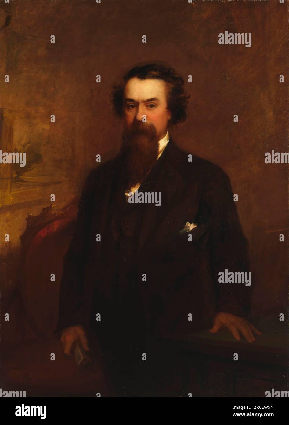 Porträt eines Mannes. Datum: 19. Jahrhundert. Öl auf Segeltuch. Museum: Smithsonian American Art Museum. Stockfoto