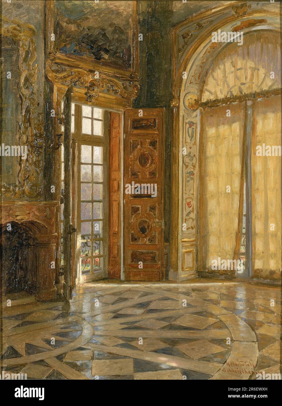 Vestibule Corner ''Schleissheim', Prinzregent Luitpolds Palast. Datum: 1880. Öl auf Segeltuch. Museum: Smithsonian American Art Museum. Stockfoto