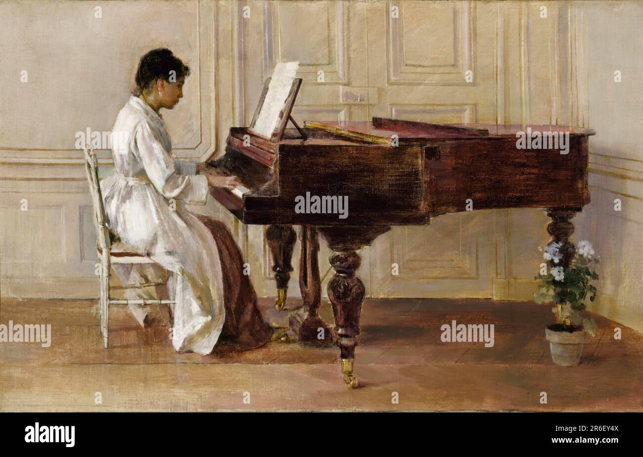 Am Klavier. Öl auf Segeltuch. Datum: 1887. Museum: Smithsonian American Art Museum. Stockfoto