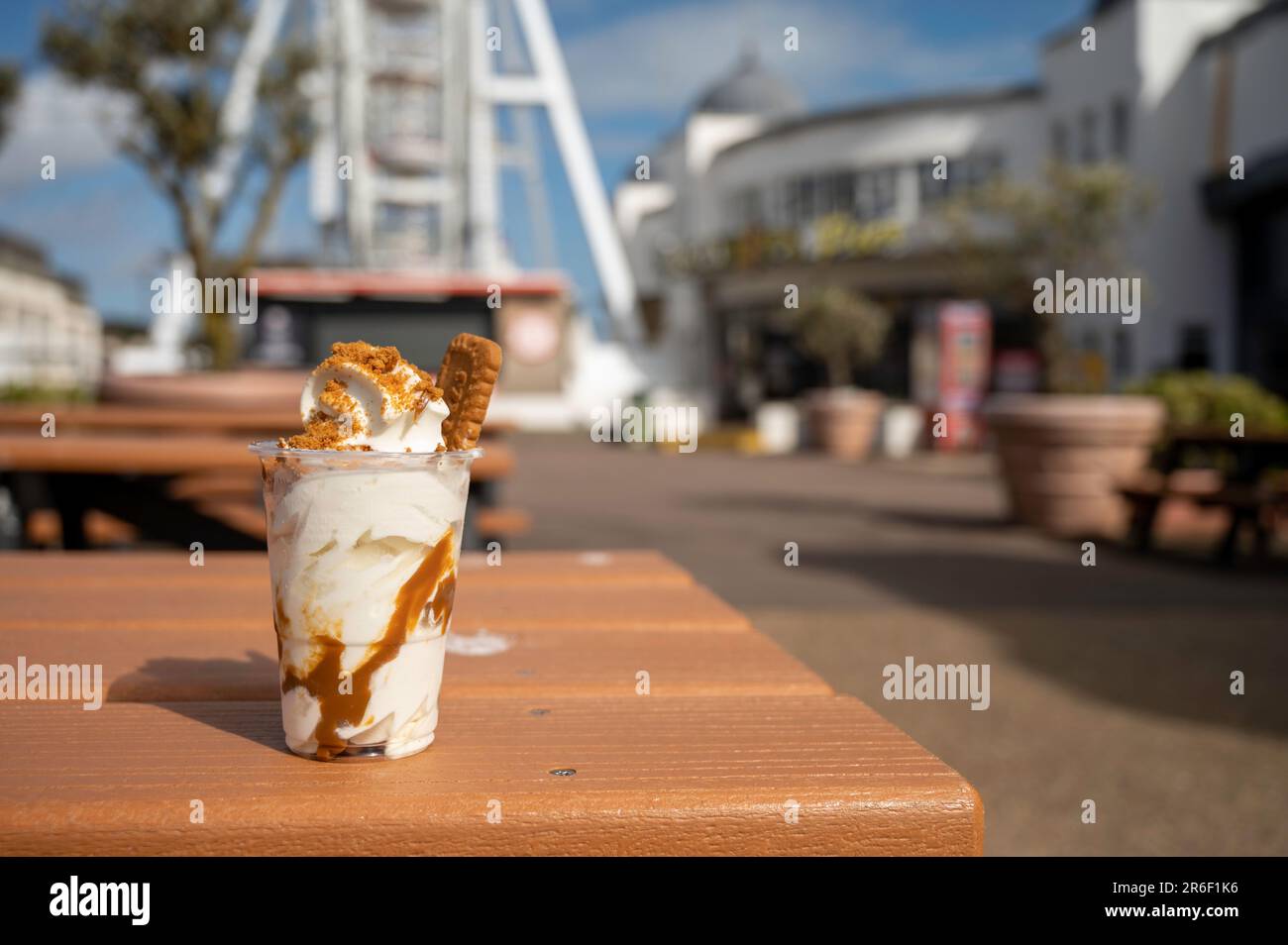 Eis am Clacton-on-Sea Pier Stockfoto