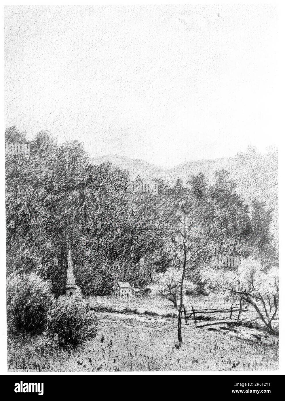 Abenddämmerung. Holzkohle auf Papier. Datum: (c. 1890-1893). MUSEUM: HIRSHHORN MUSEUM UND SKULPTURENGARTEN. Stockfoto