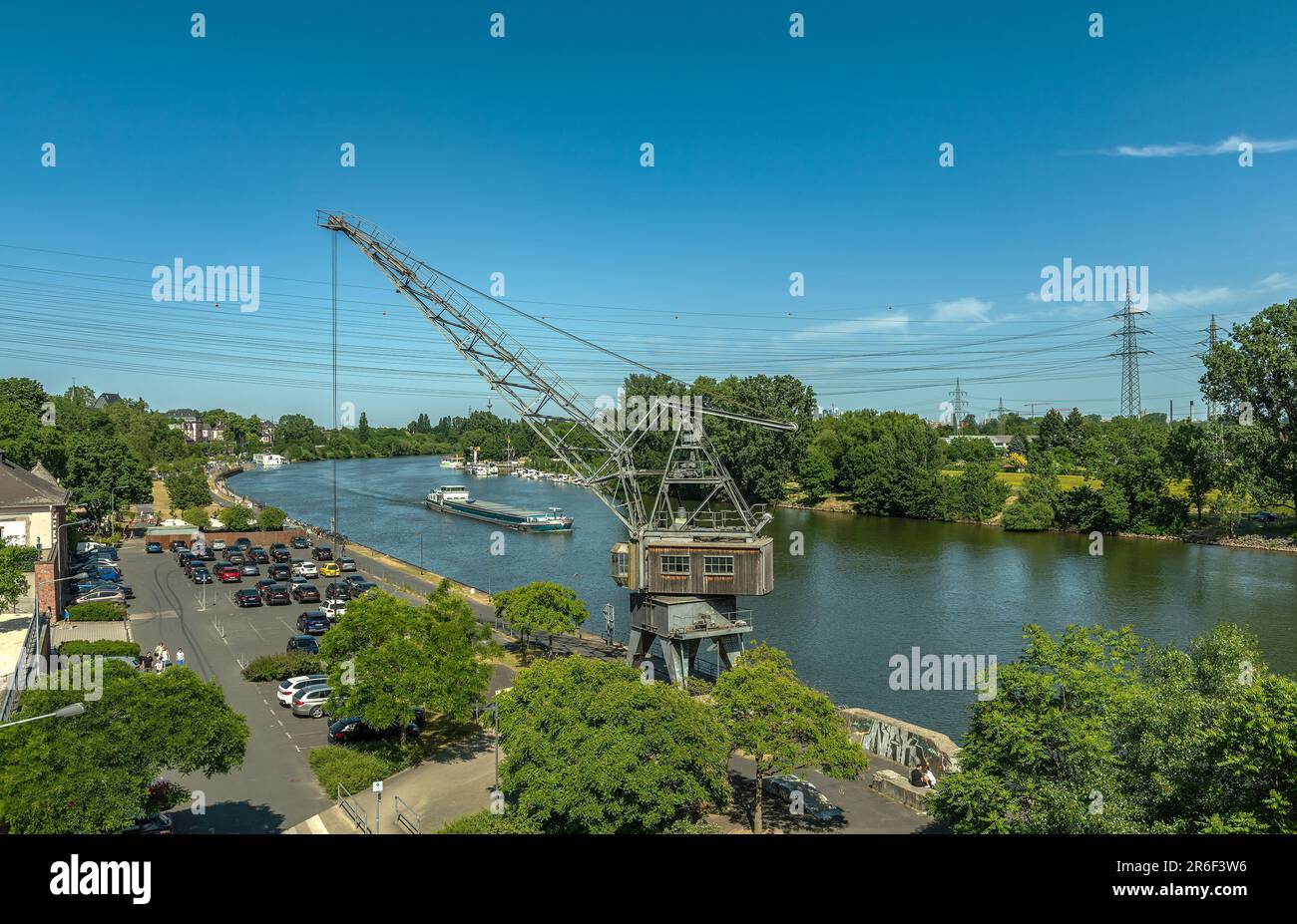 Der Main bei Frankfurt-Hoechst, Hessen, Deutschland Stockfoto