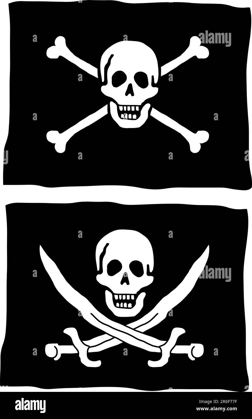 Zwei verschiedene Piratenflaggen Stock Vektor