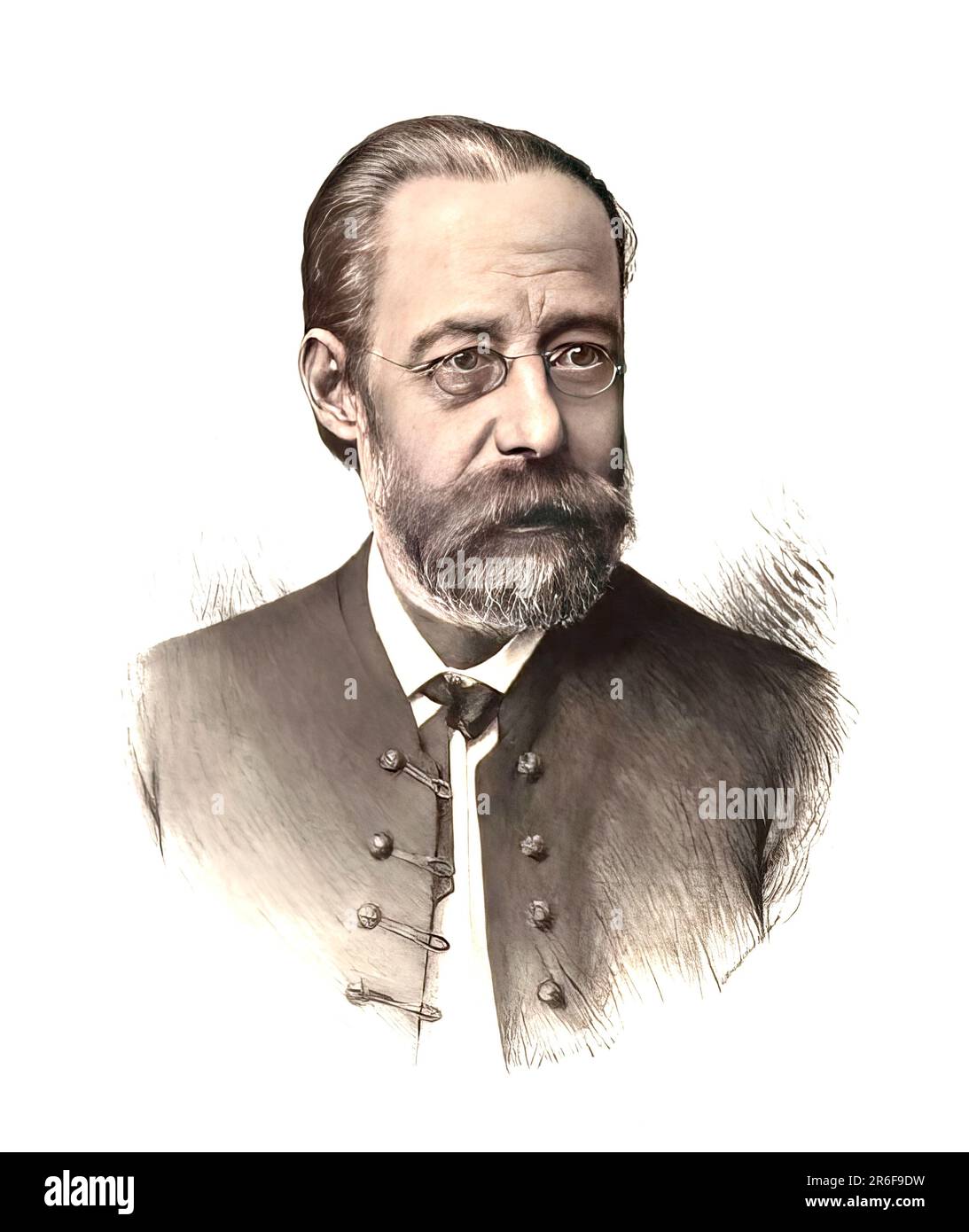 Bedřich Smetana, 1824-1884, tschechischer Komponist, digital bearbeitet nach Illustration von Jan Vilímek Stockfoto