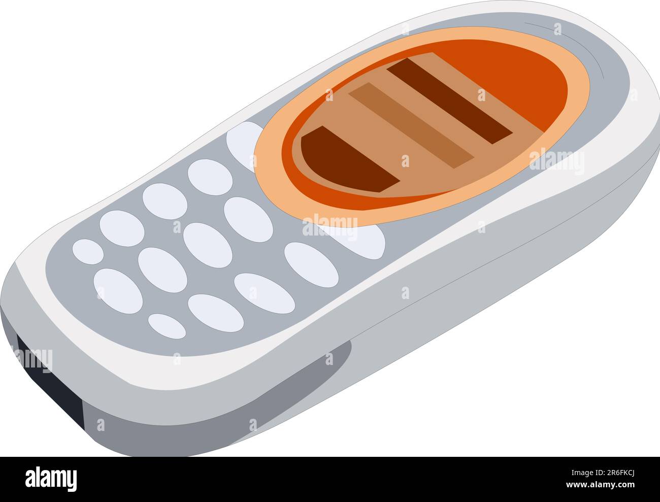 Vektormodell eines Mobiltelefons auf weißem Hintergrund Stock Vektor