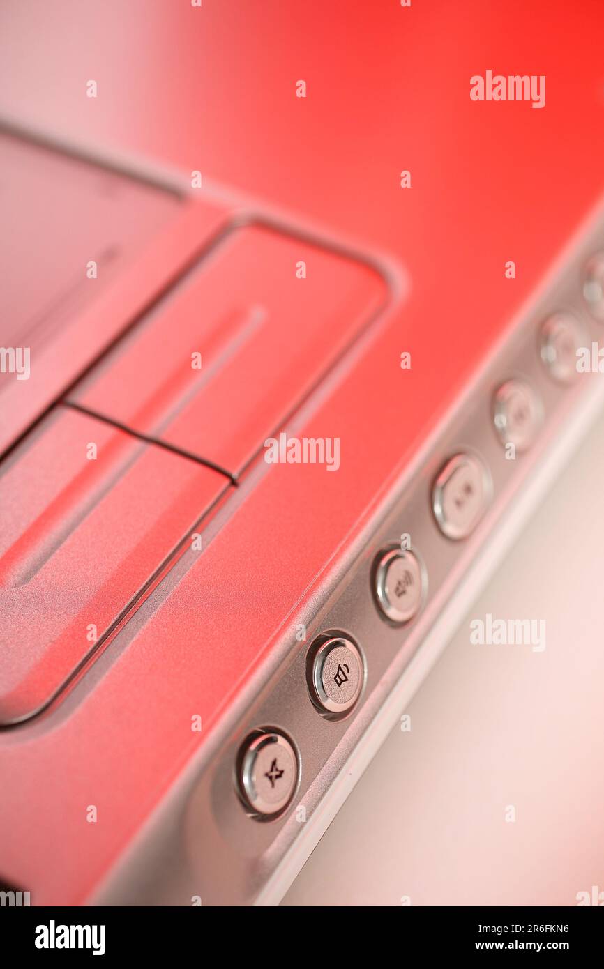 Detaildarstellung der Steuertasten eines Laptops Stockfoto