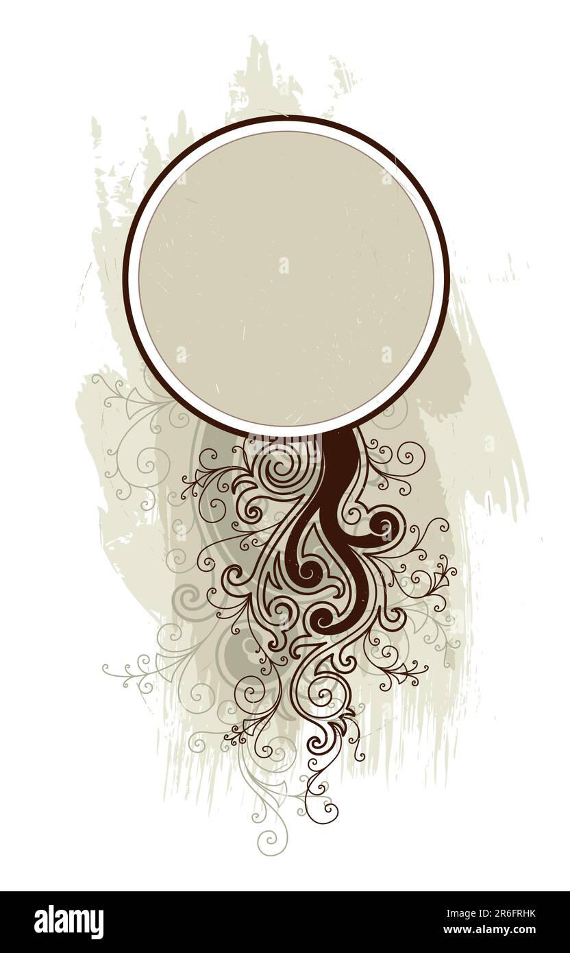 vektor-Vintage-Vorlagenrahmen im Blumenstil Stock Vektor