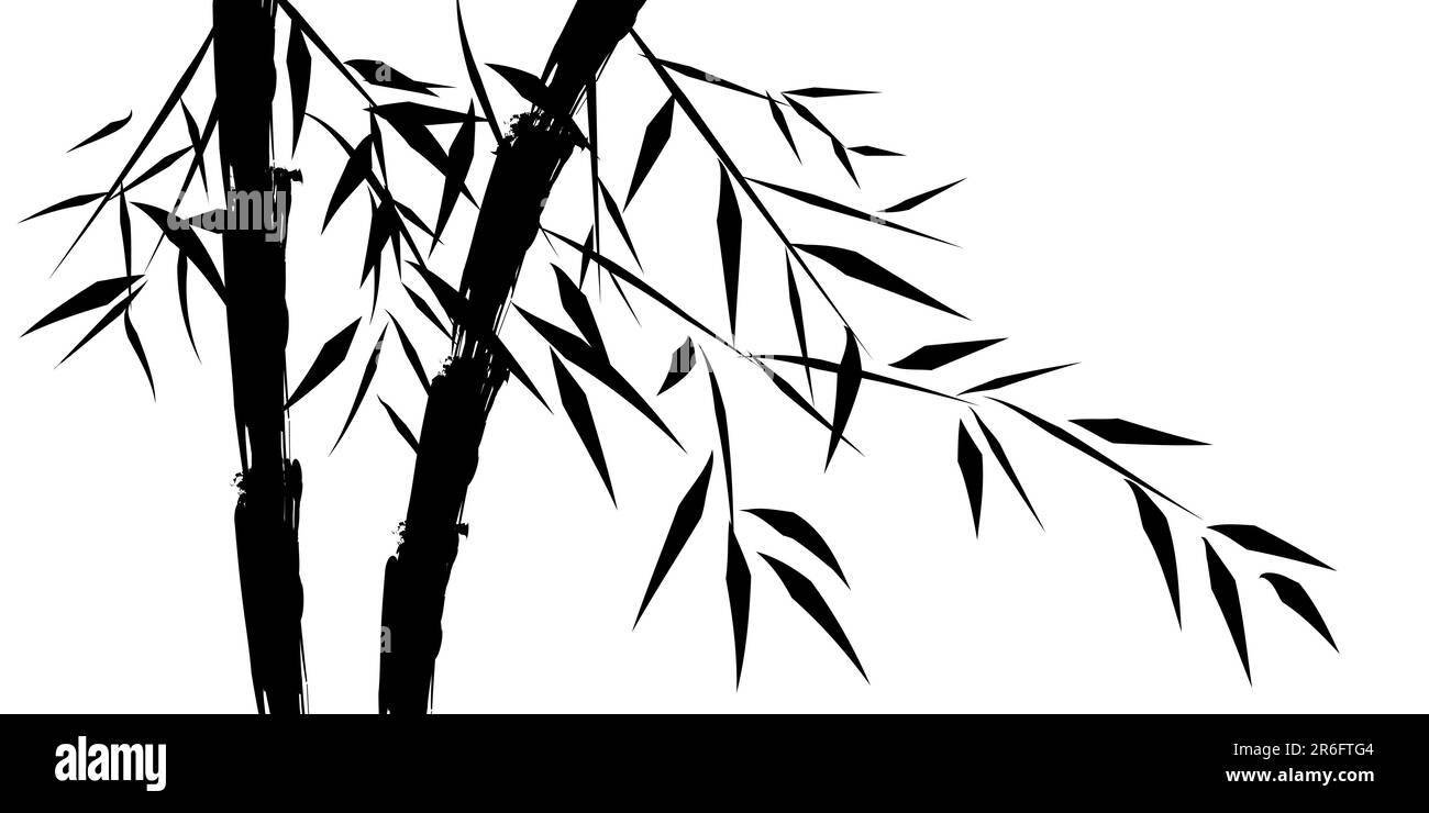 Entwurf chinesischer Bambusbäume, Vektordarstellung Stock Vektor