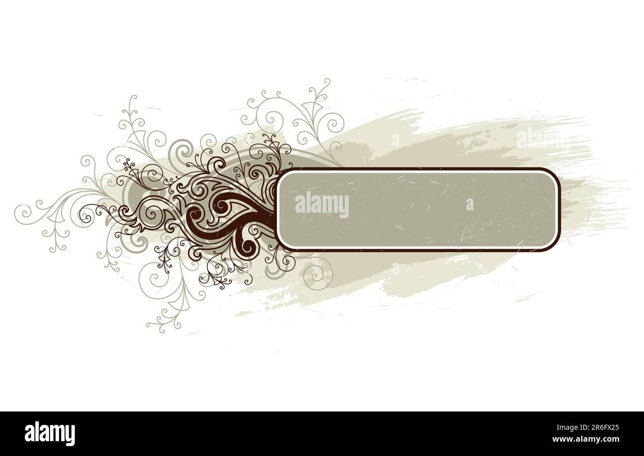 vektor-Vintage-Vorlagenrahmen im Blumenstil Stock Vektor