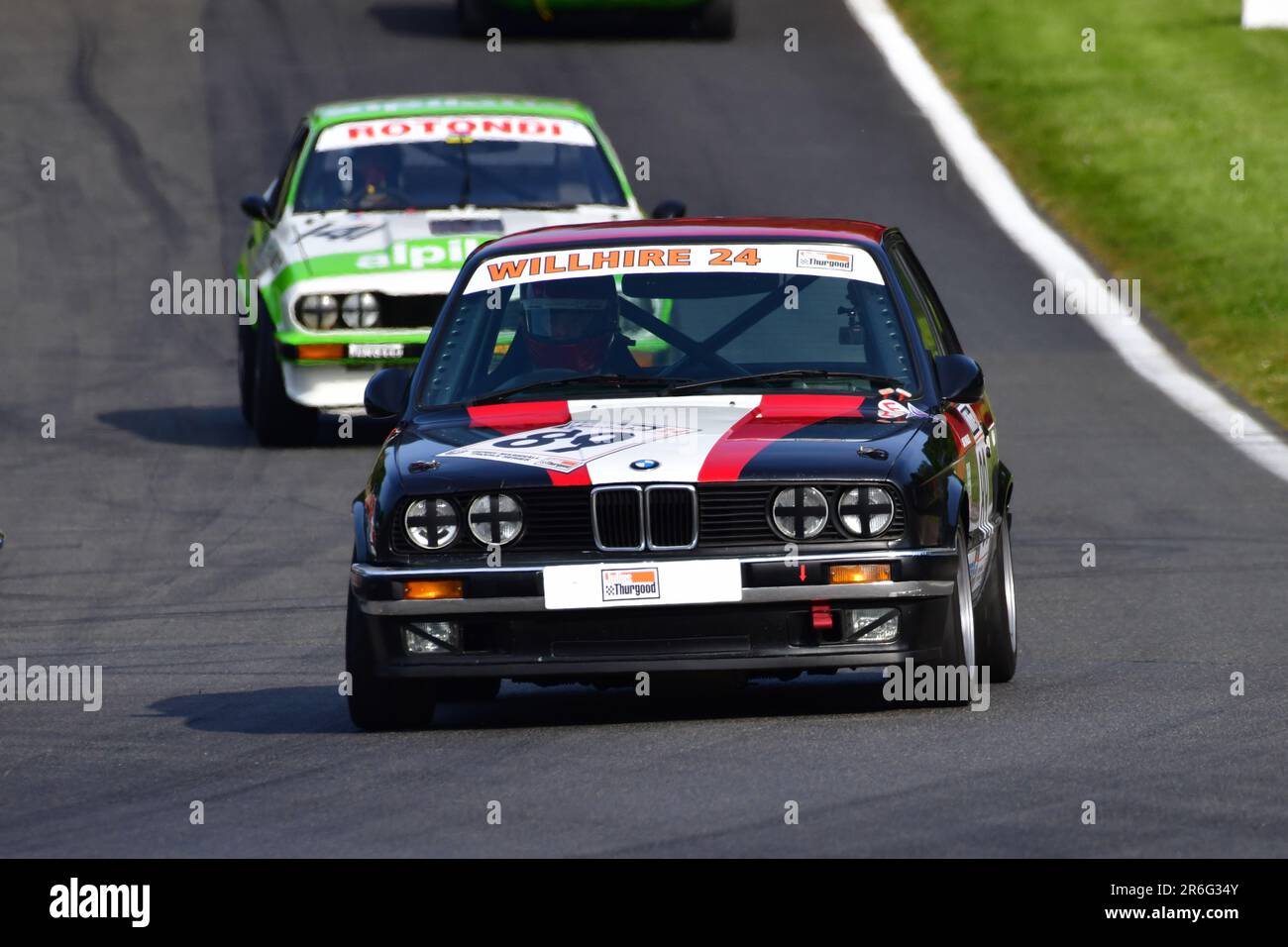 Jake Margulies, BMW 320i, HRDC „Gerry Marshall“ Trophy Series, über 30 Autos in der Startaufstellung für ein fünfundvierzigminütiges Rennen mit zwei Fahrern vor 1980 Stockfoto