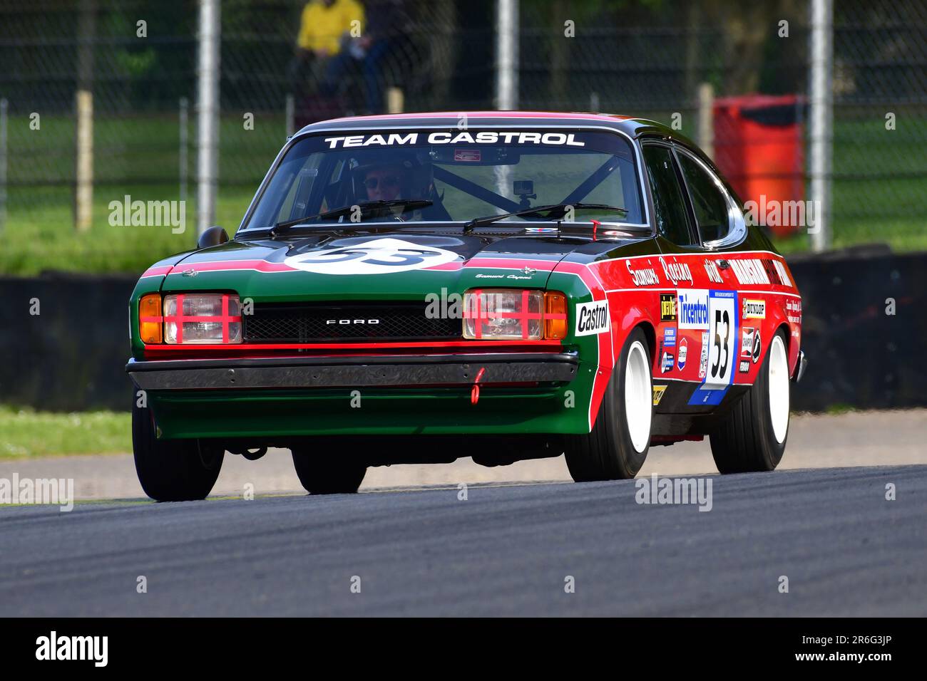 Richard Locke, Alice Locke, Ford Capri Mk2 3 Liter S, HRDC „Gerry Marshall“ Trophy Series, über 30 Autos auf dem Spielfeld für einen 45-Minuten-Fahrer Stockfoto