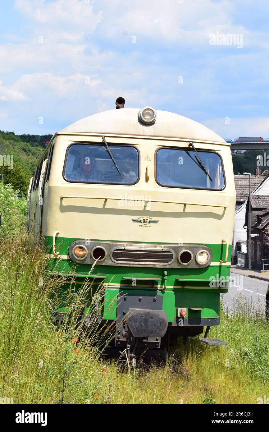 Vintage Train Vulkanexpress an einem normalen Wochentag Stockfoto