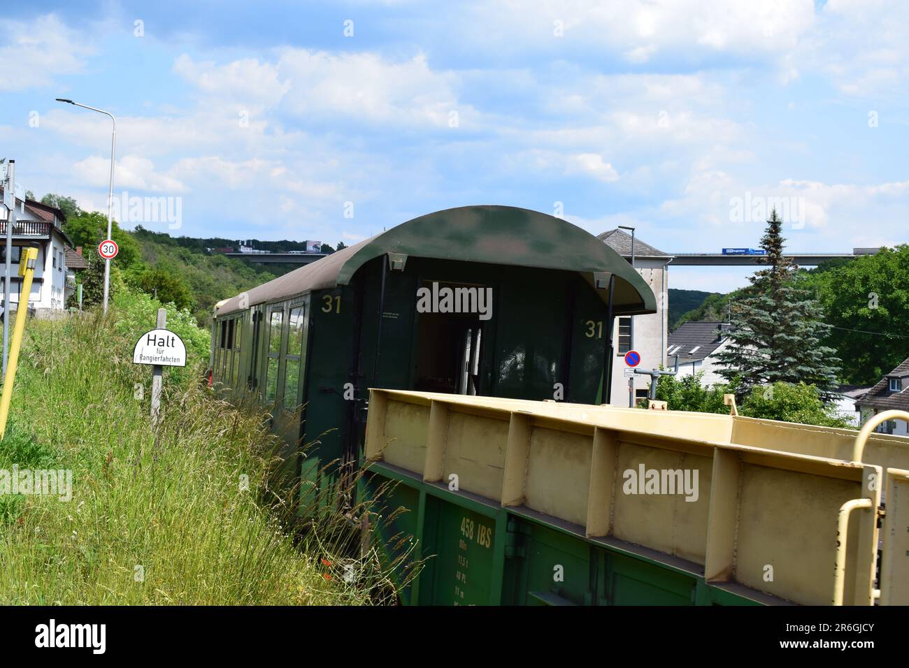 Vintage Train Vulkanexpress an einem normalen Wochentag Stockfoto