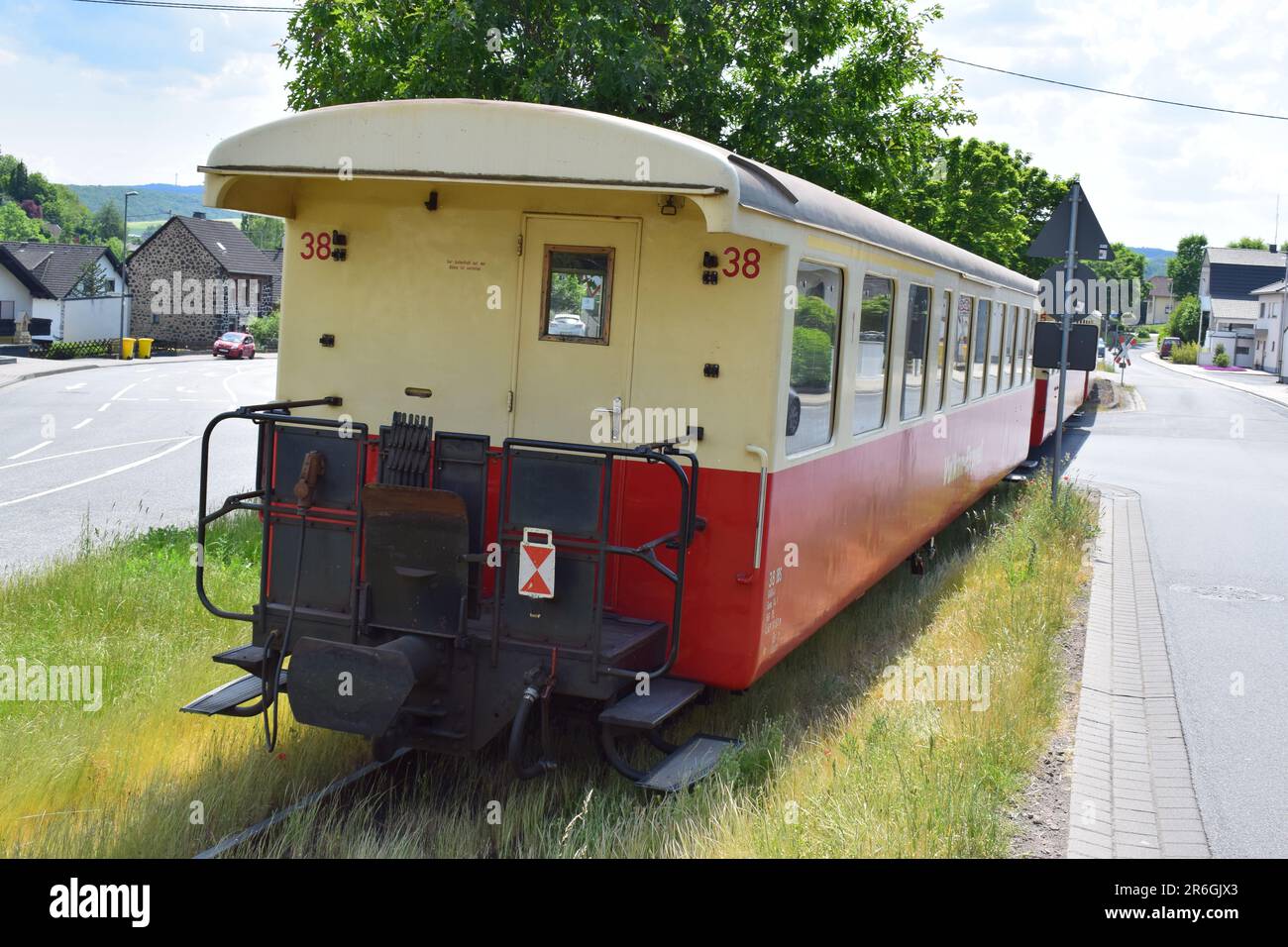 Vintage Train Vulkanexpress an einem normalen Wochentag Stockfoto