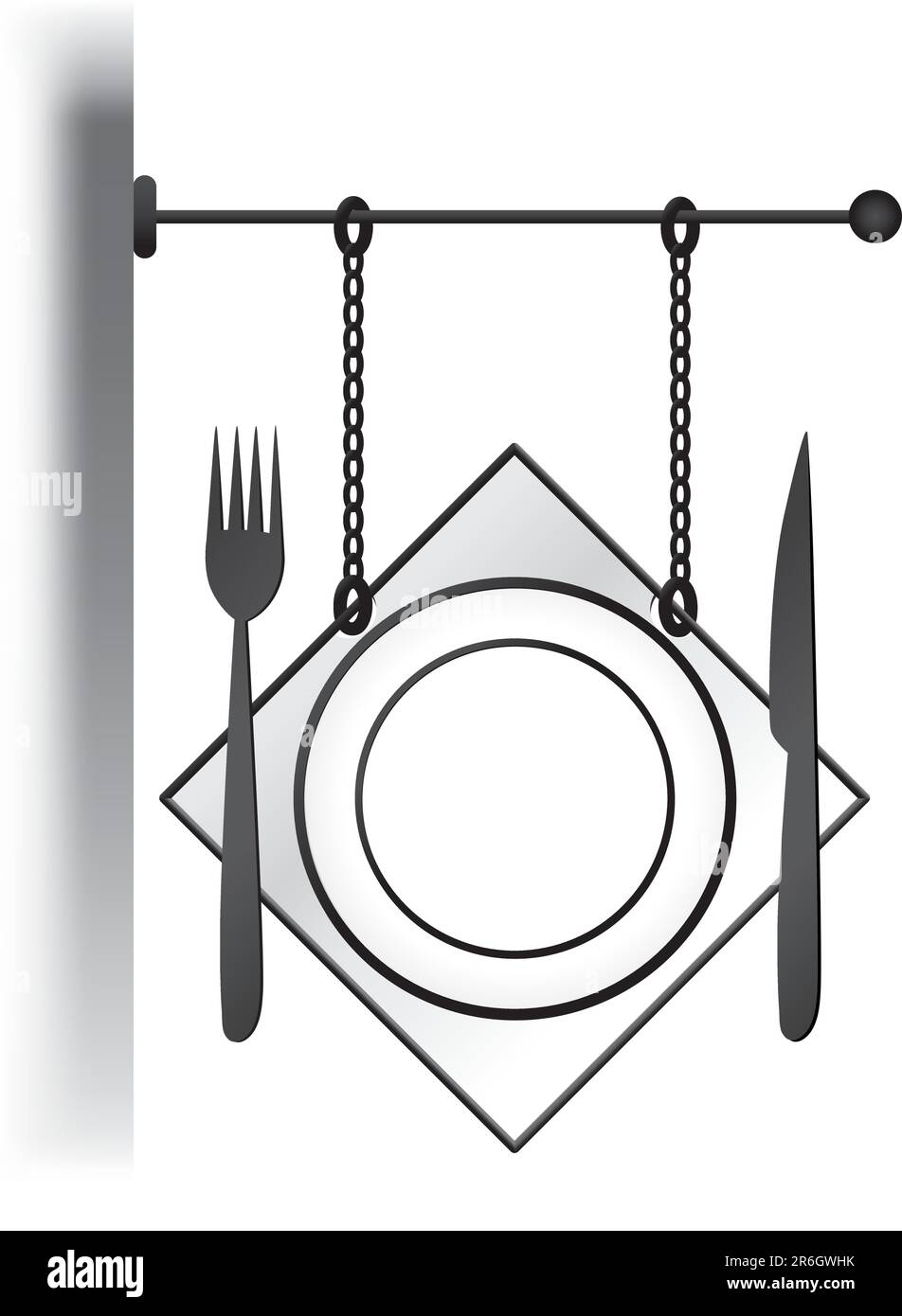 Metallschild für Restaurant mit Überzug Stock Vektor