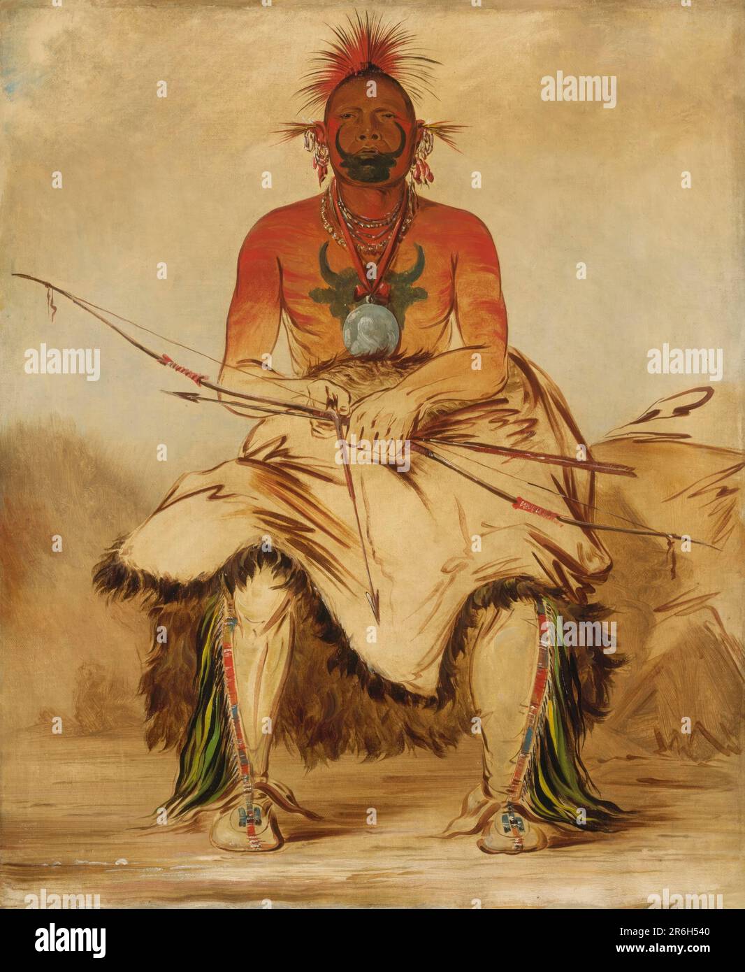 La-dóo-ke-a, Buffalo Bull, ein großer Pawnee-Krieger. Öl auf Segeltuch. Datum: 1832. Museum: Smithsonian American Art Museum. Stockfoto