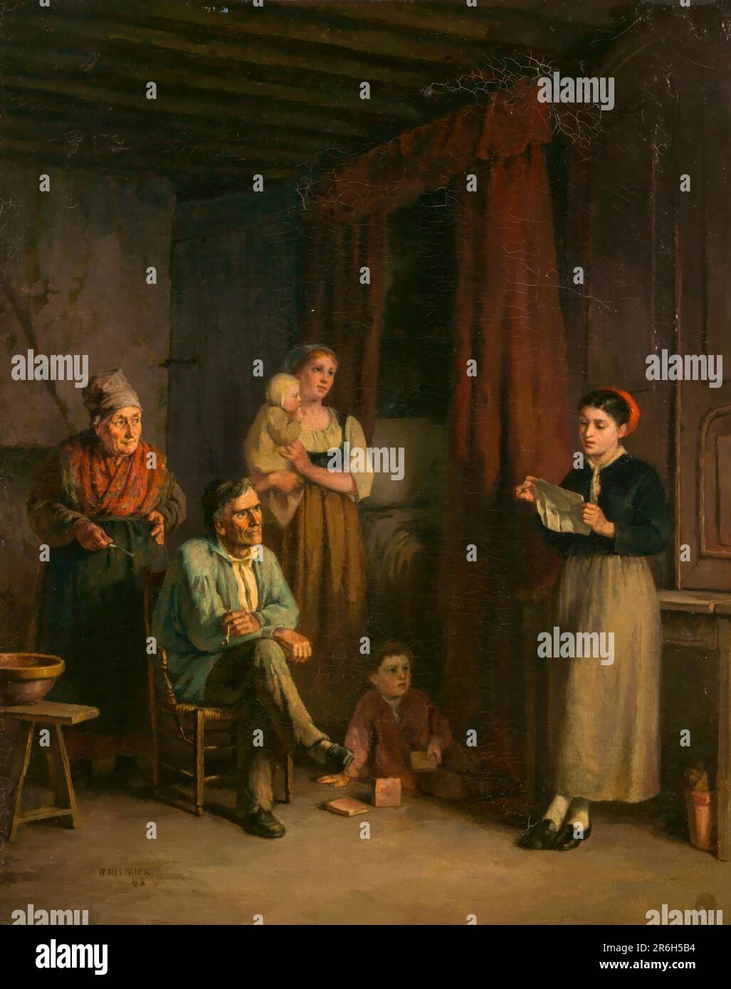 Der Brief des Emigranten. Datum: 1868. Öl auf Segeltuch. Museum: Smithsonian American Art Museum. Stockfoto