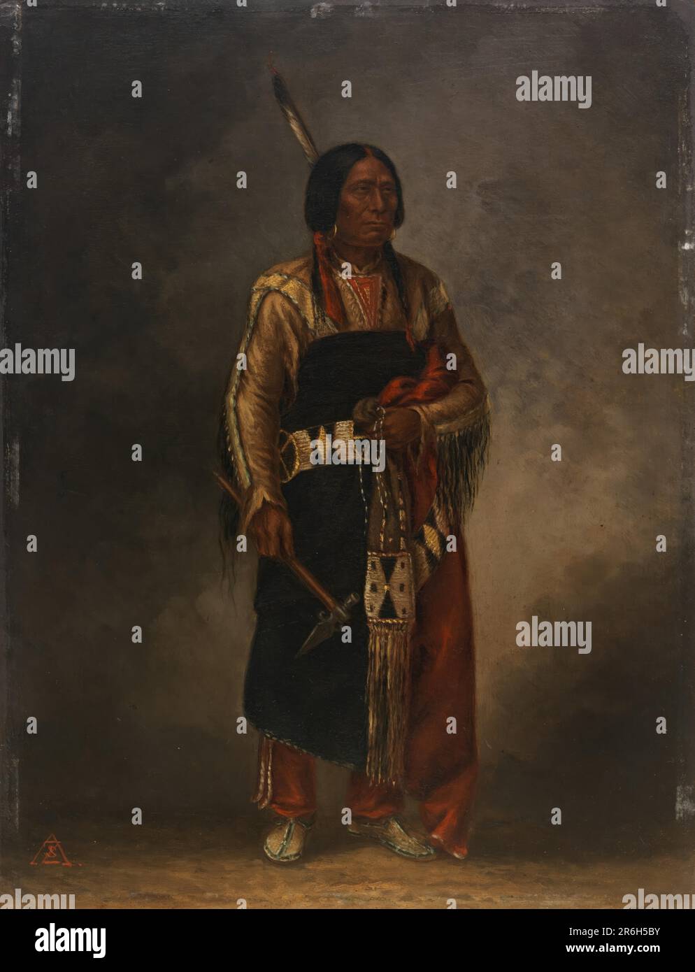 MAK-phe-ah-luta (Rote Wolke) Datum: Ca. 1887. Öl auf Pappe. Museum: Smithsonian American Art Museum. Stockfoto