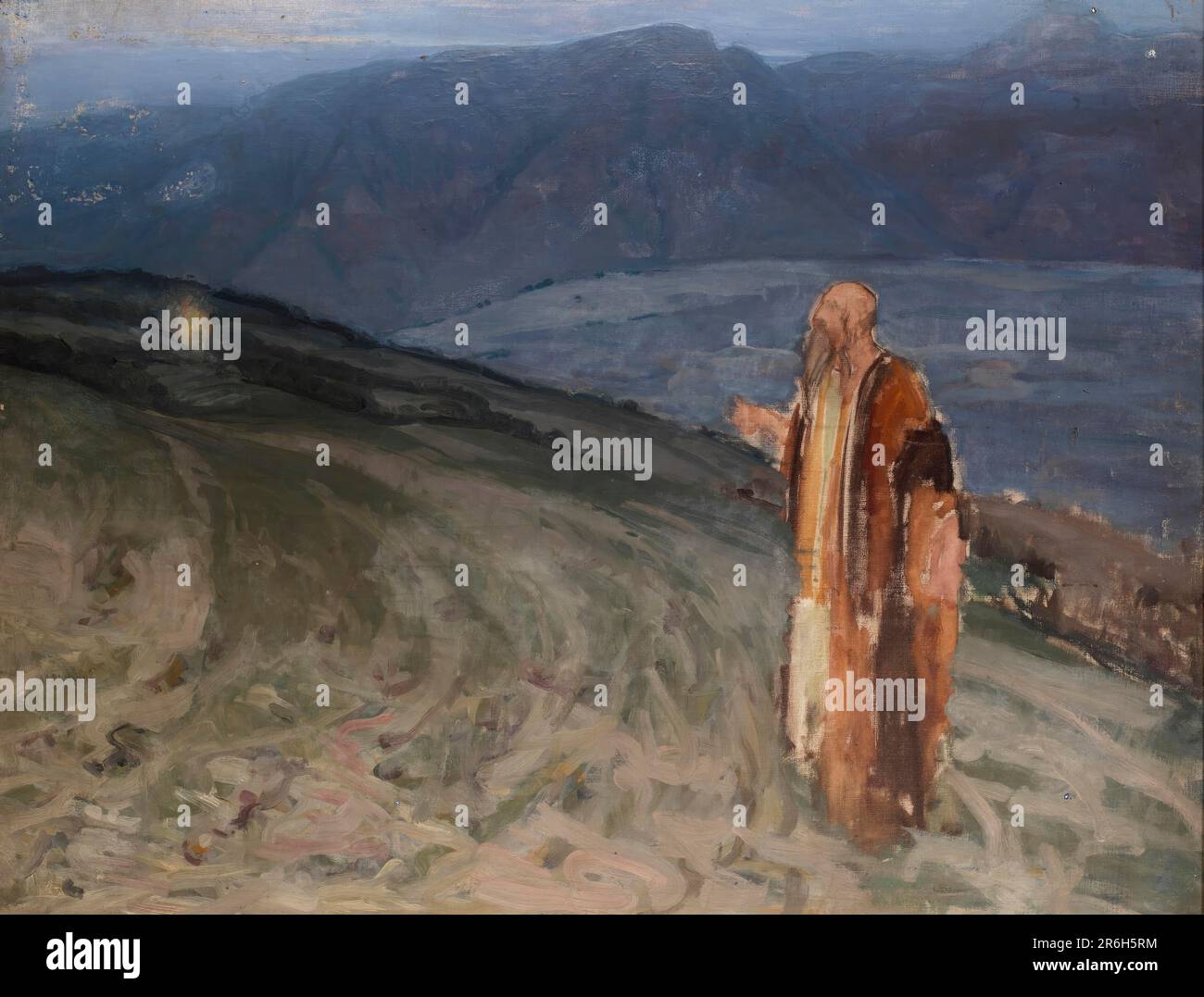 Lernen für Moses und den brennenden Busch. Öl auf Segeltuch. Museum: Smithsonian American Art Museum. Stockfoto