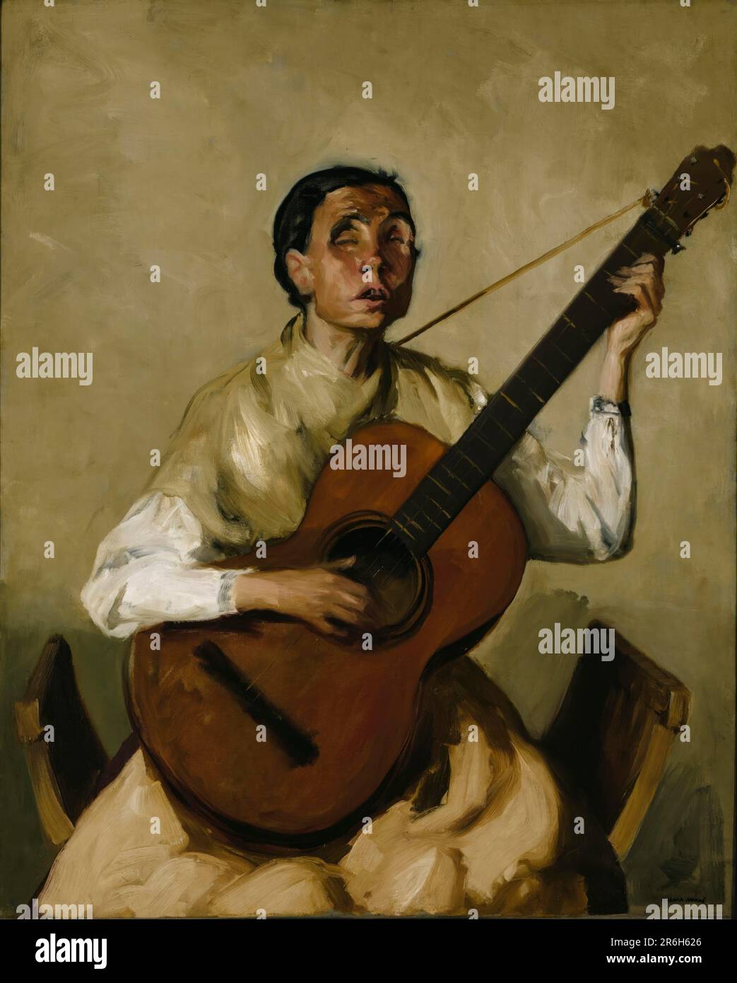 Blinder Spanischer Singer. Datum: 1912. Öl auf Segeltuch. Museum: Smithsonian American Art Museum. Stockfoto