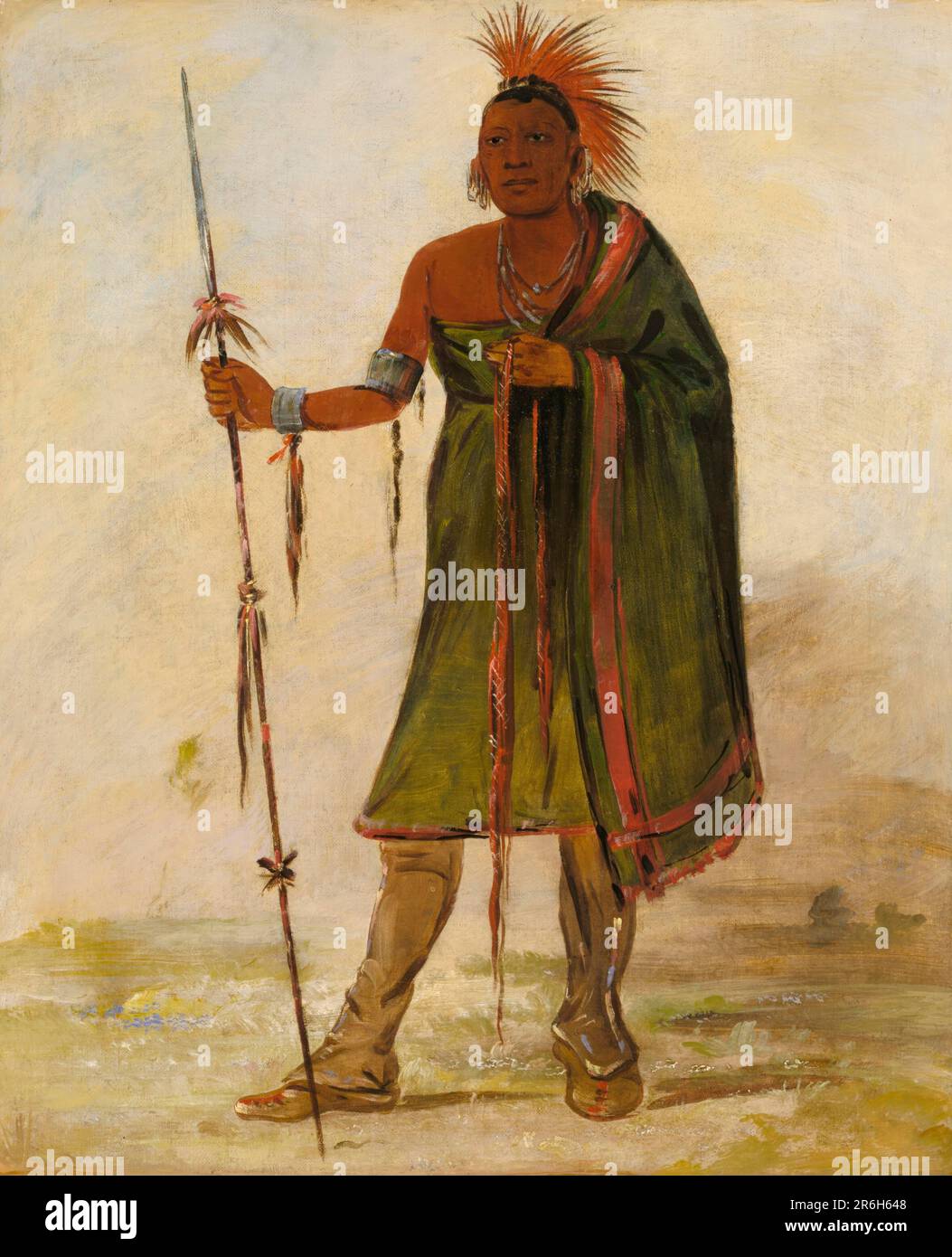 Wash-ím-pe-shee, Madman, ein angesehener Krieger. Öl auf Segeltuch. Datum: 1834. Museum: Smithsonian American Art Museum. Stockfoto