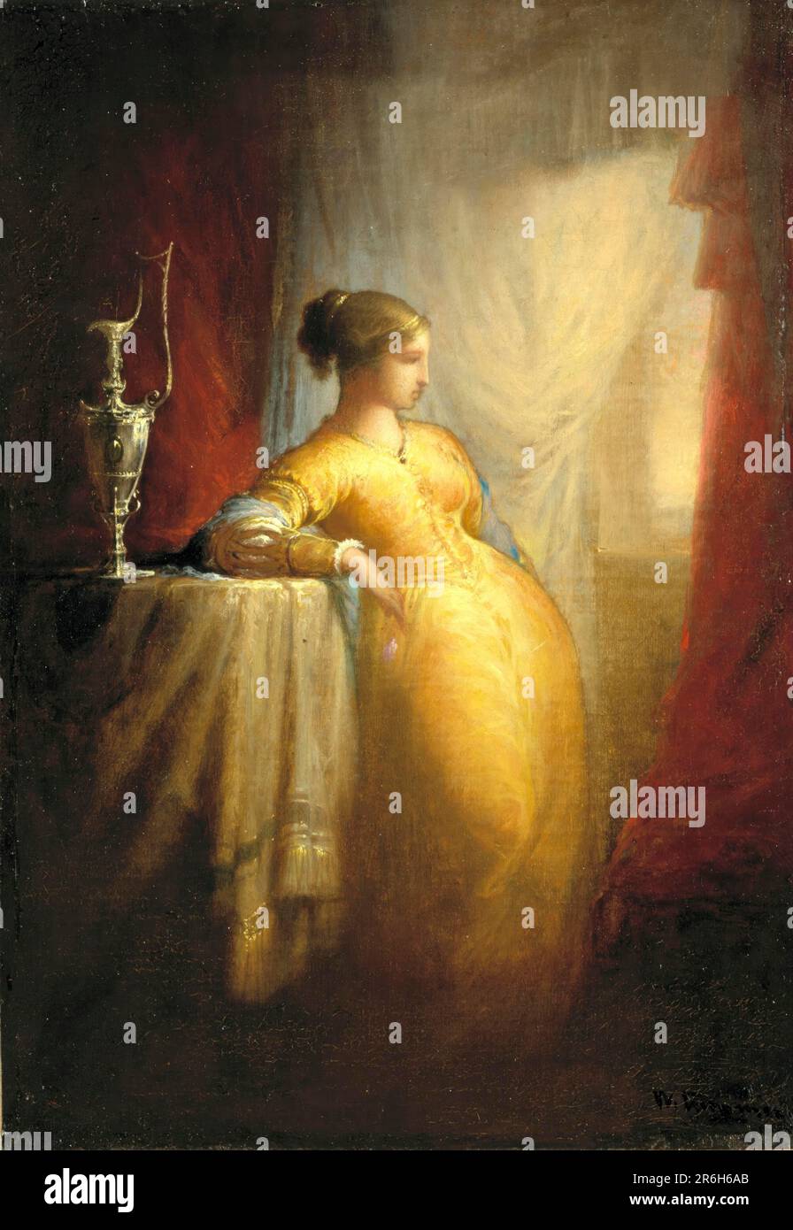 Am Fenster. Datum: Ca. 1870. Öl auf Leinwand. Museum: Smithsonian American Art Museum. Stockfoto