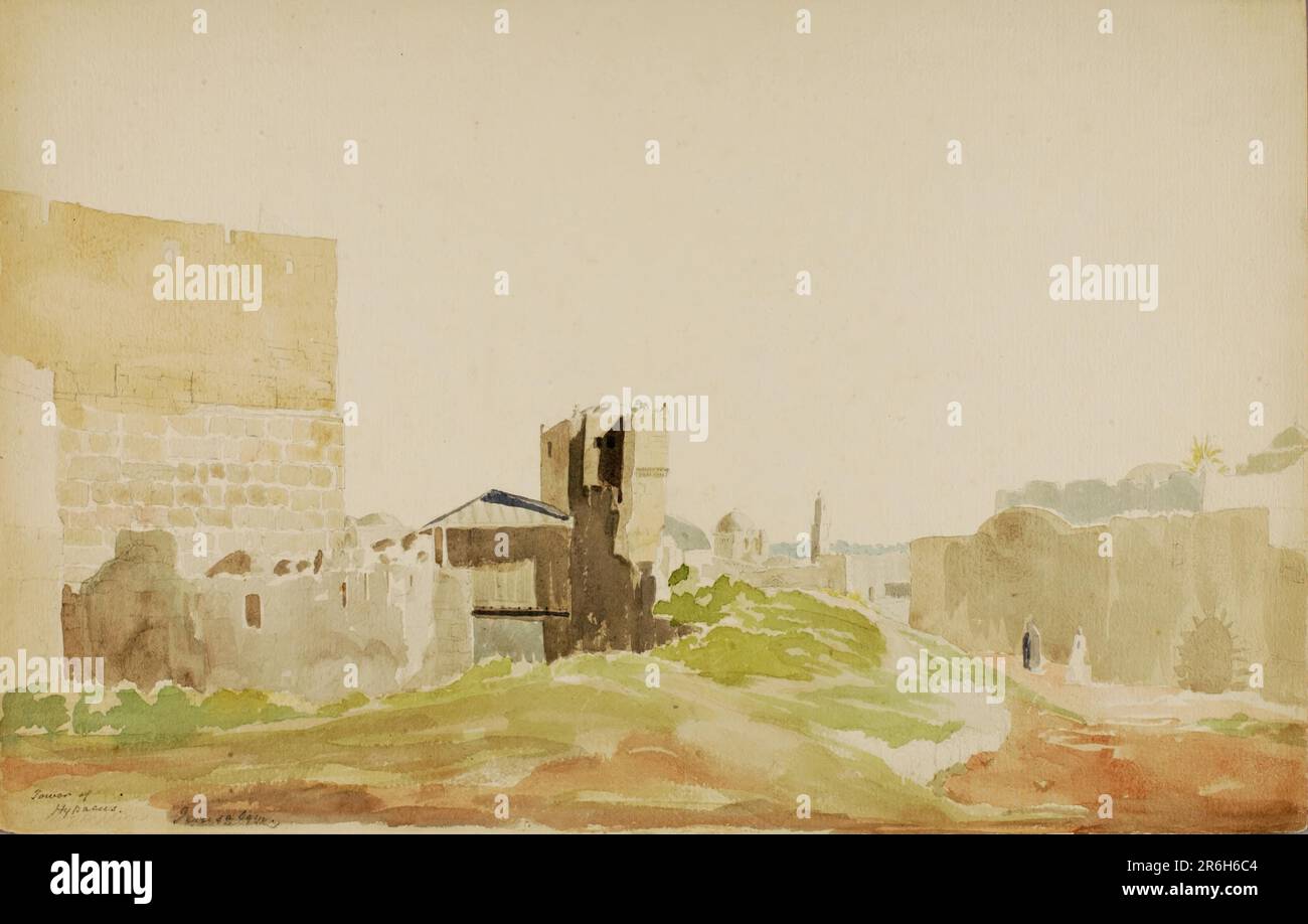 Turm der Hypacus, Jerusalem. Datum: N. d. Aquarell und Bleistift auf Papier. Museum: Smithsonian American Art Museum. Stockfoto