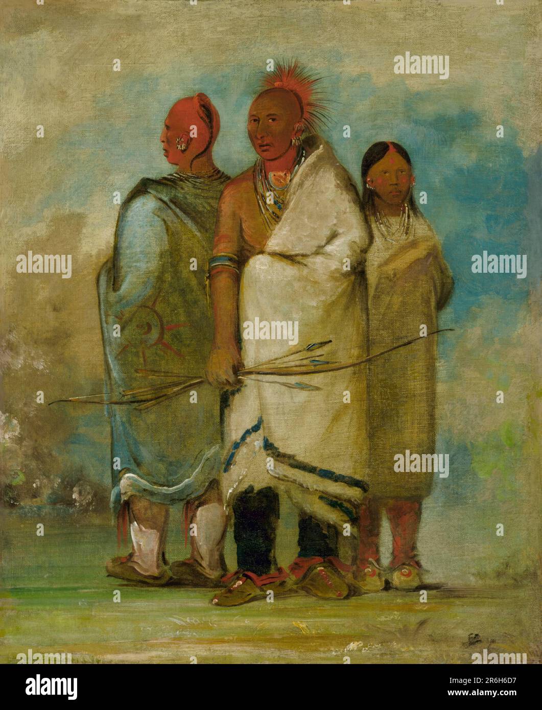 Drei Fuchs-Indianer. Öl auf Segeltuch. Datum: 1837-1839? Museum: Smithsonian American Art Museum. Stockfoto