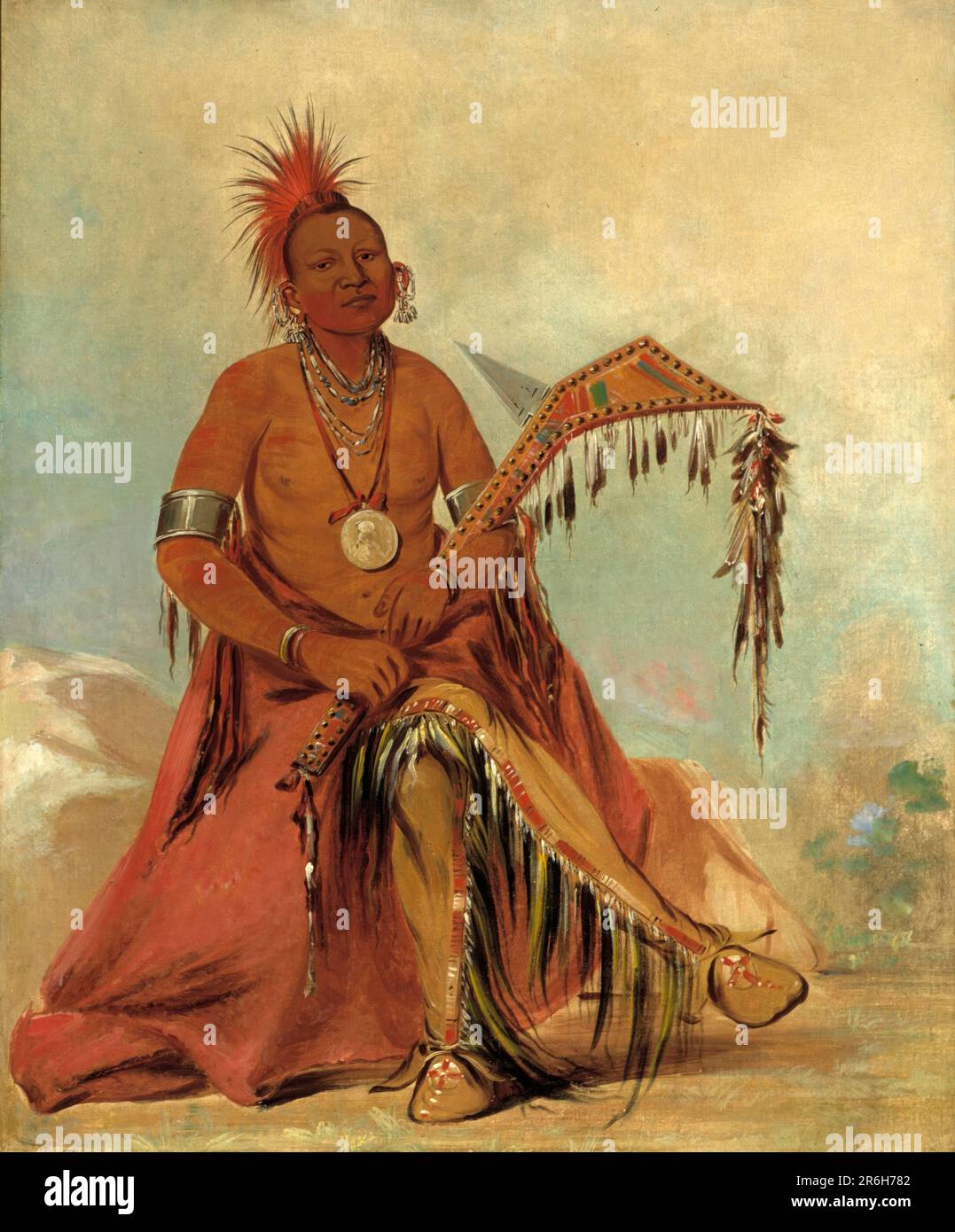 Cler-mónt, erster Häuptling des Stammes. Öl auf Segeltuch. Datum: 1834. Museum: Smithsonian American Art Museum. Clermont. Stockfoto