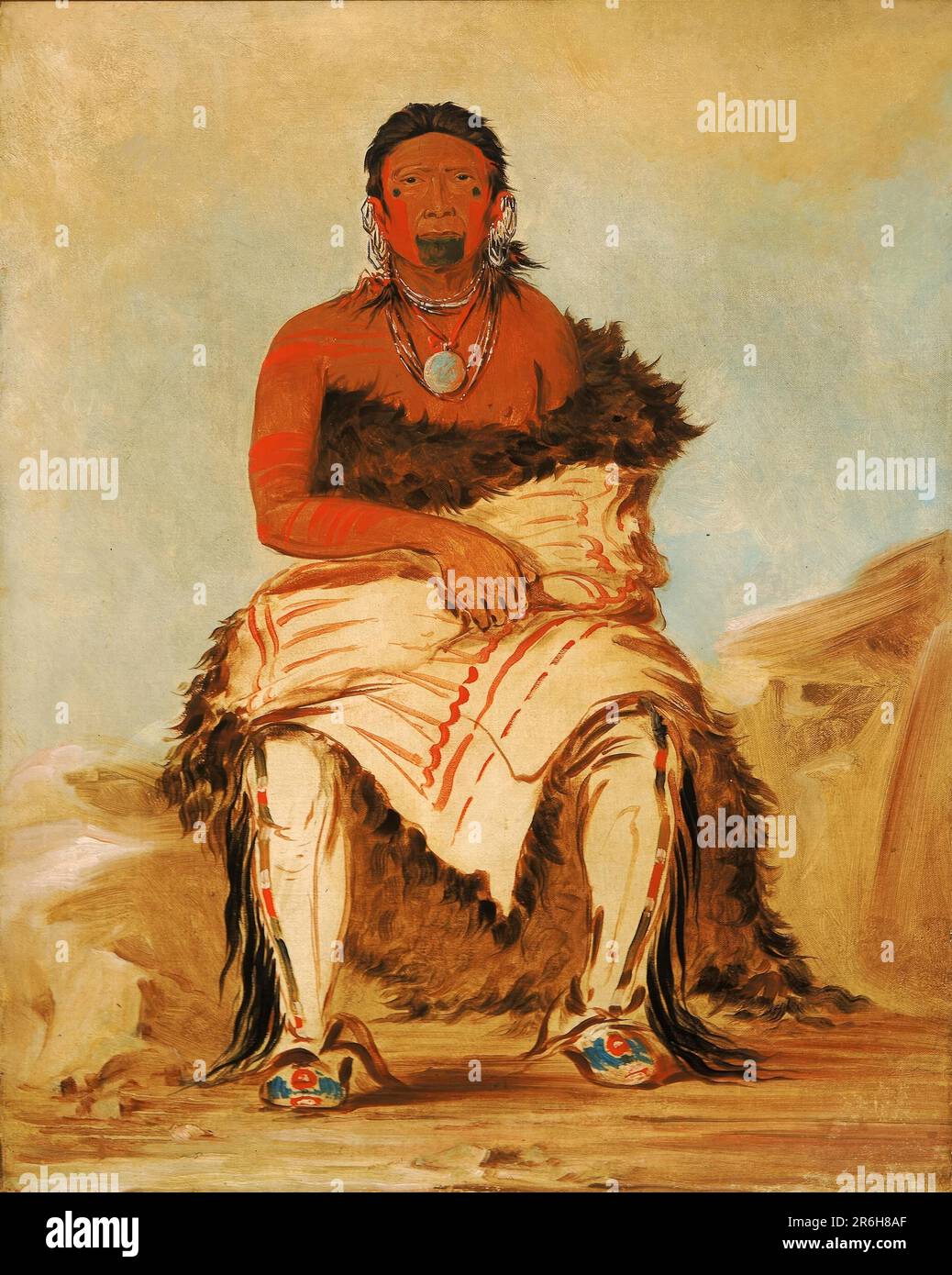lá-shah-le-stáw-hix, man Chief, ein republikanischer Pawnee. Öl auf Segeltuch. Datum: 1832. Museum: Smithsonian American Art Museum. Stockfoto