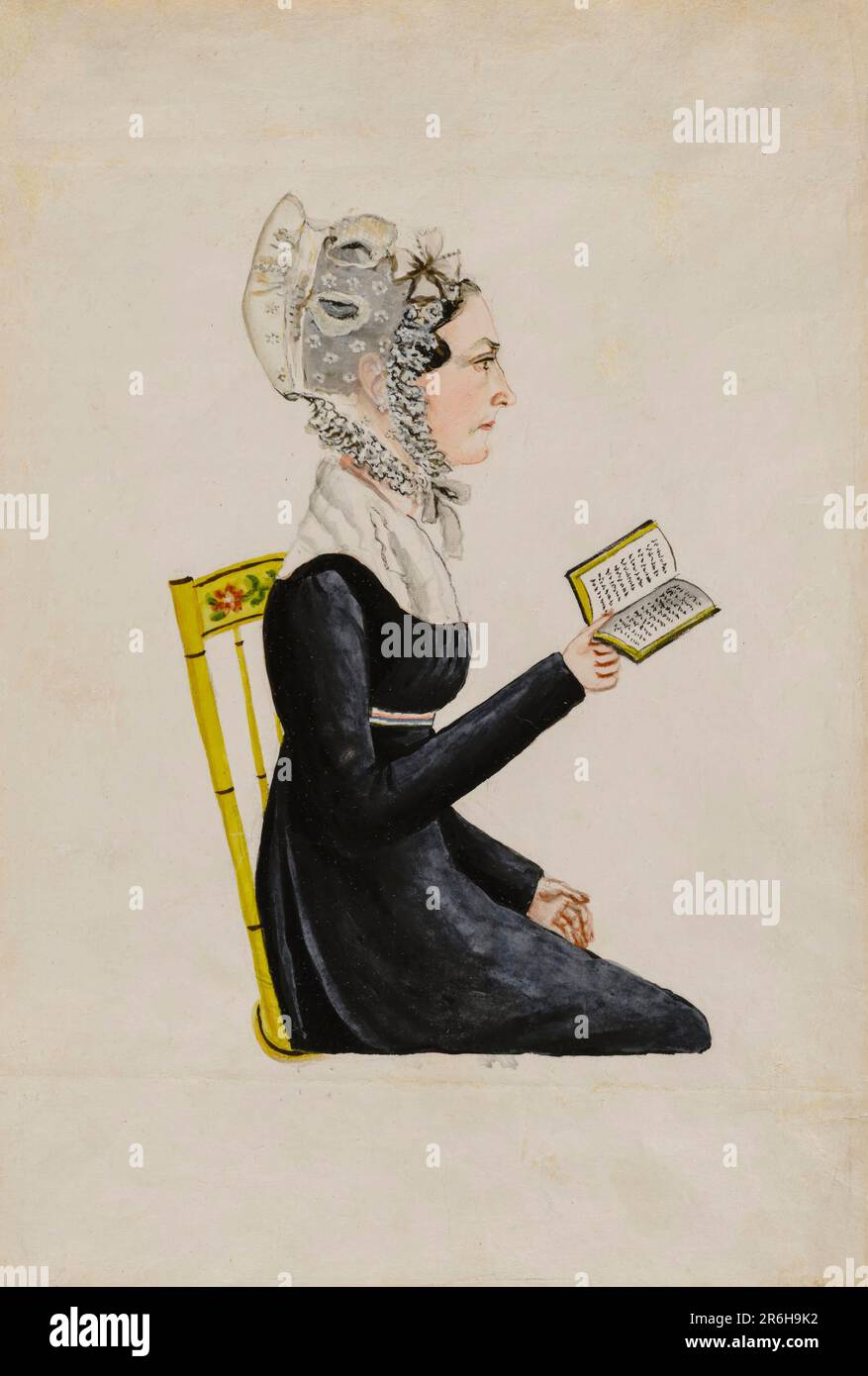 Porträt von Elizabeth Sweitzer Musser. Aquarell und Stift und Tinte auf Papier. Datum: Ca. 1826. Museum: Smithsonian American Art Museum. Stockfoto