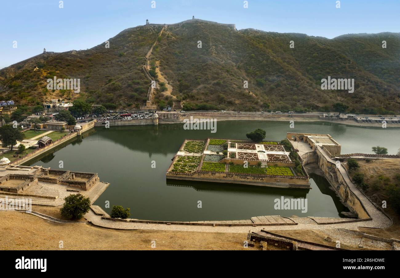 Maotha Lake und Kesar Kyari Garden in Jaipur, Indien Stockfoto