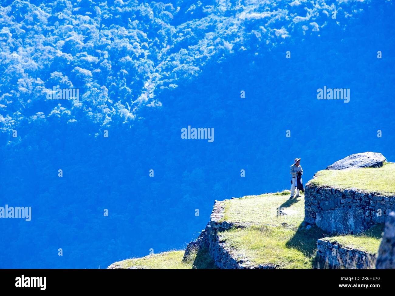 Landwirtschaftliche Terrassen, Inka-Ruinen von Machu Picchu, Peru, Südamerika Stockfoto